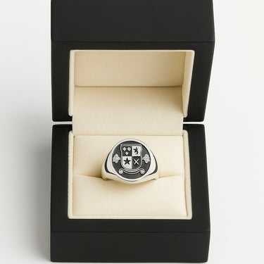 950 Silver Heraldic Ring — Pinky Ring of Power
